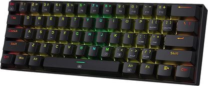 Redragon K630 Dragonborn 60% Wired RGB Gaming Keyboard, 61 Keys Compact Mechanical Keyboard with Linear Red Switch, Pro Driver Support, Black Personal Computer Gamers Point 44.990 