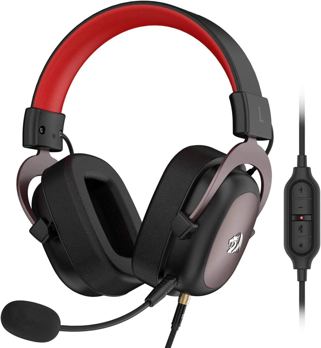 Redragon H510 Zeus Wired Gaming Headset - 7.1 Surround Sound - Memory Foam Ear Pads - 53MM Drivers - Detachable Microphone, Works for Multi-Platforms PC-ps4-pS5