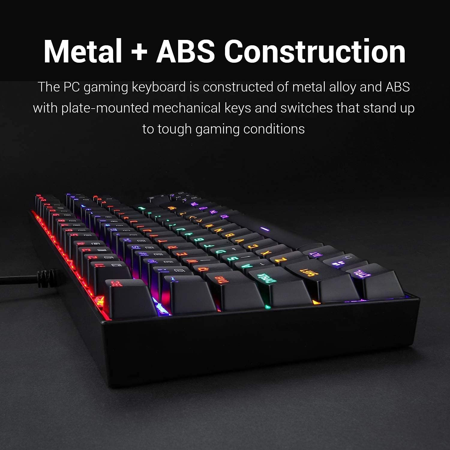 Redragon K552 Kumara 87-Keys Mechanical Gaming Keyboard, Red Key Switches, Anti-Ghosting Keys, Free N-Key Rollover, ABS Material, Wired Connectivity, English Keyboard Layout, Black | K552RGB-1-RED Redragon Keyboards  Gamers Point