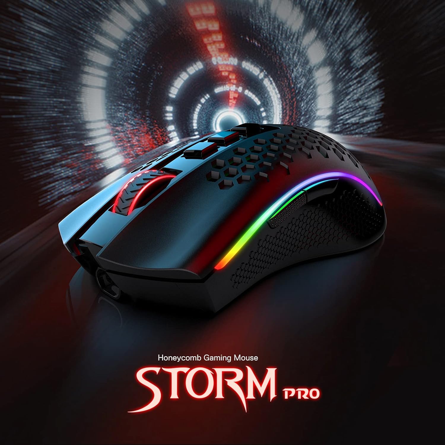 Redragon M808 Storm Pro Wireless Gaming Mouse, RGB Honeycomb Form - 16,000 DPI Optical Sensor - Programmable Macro Buttons - Precise Registration Gaming Mice Gamers Point 22.000 