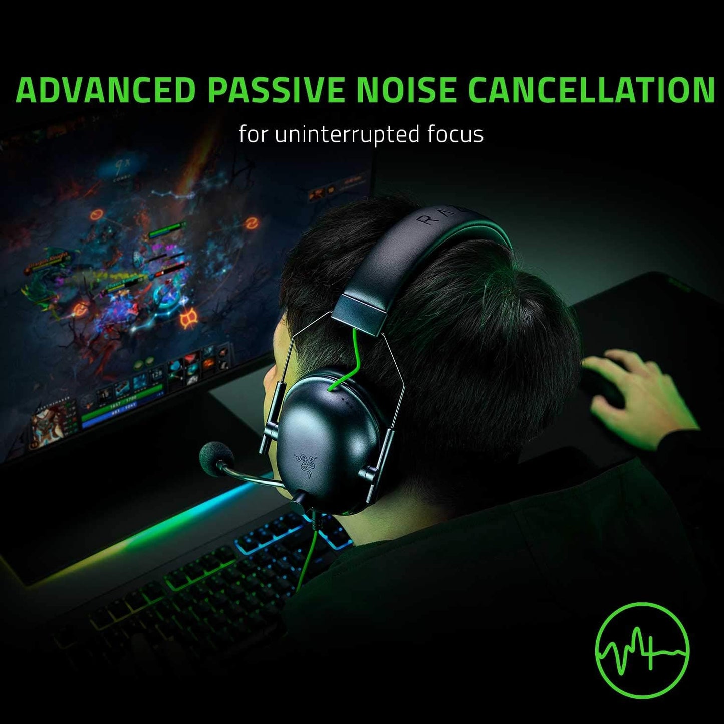 Razer BlackShark V2 X Gaming Headset: 7.1 Surround Sound - 50mm Drivers - Memory Foam Cushion - PC, PS4,PS5, Nintendo Switch, Xbox One, Xbox Series X & S, Mobile - 3.5mm Audio Jack - Black MP HEADSET Gamers Point 43.000 