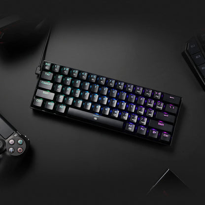 Redragon K630 Dragonborn 60% Wired RGB Gaming Keyboard, 61 Keys Compact Mechanical Keyboard with Linear Red Switch, Pro Driver Support, Black Personal Computer Gamers Point 44.990 