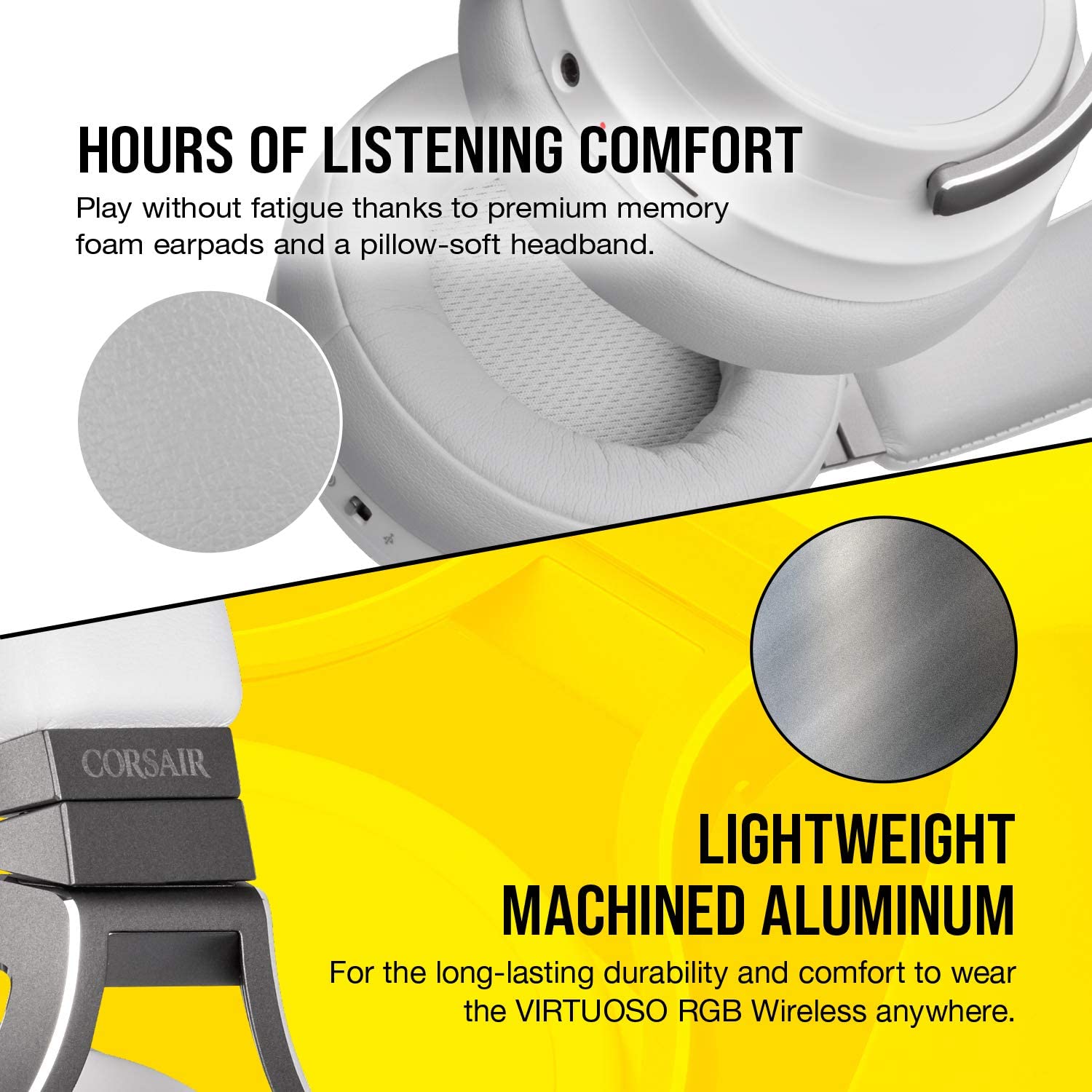 CORSAIR Virtuoso RGB Wireless High-Fidelity Gaming Headset, White, CA-9011186-NA MP HEADSET Gamers Point 95.000 