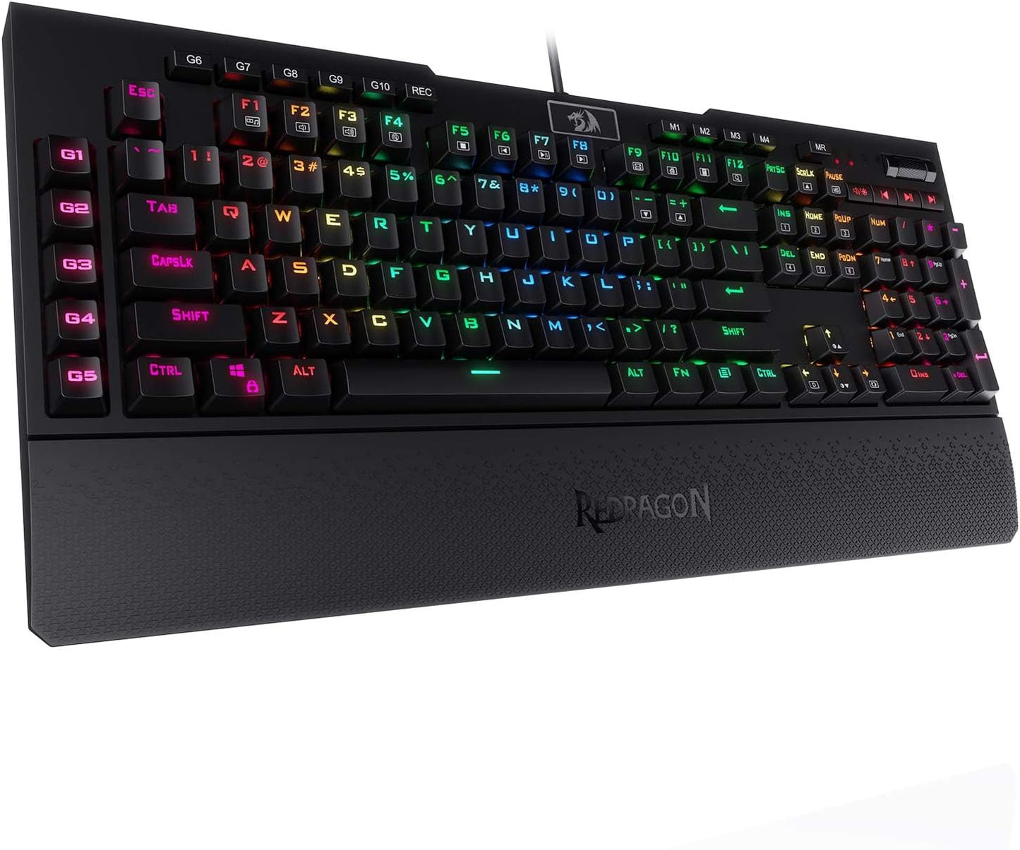 Redragon K586 RGB Mechanical Gaming Keyboard, 10 Dedicated Macro Keys, Convenient Media Control, and Detachable Wrist Rest, Brown Switch Gaming Keyboards Gamers Point 35.000 