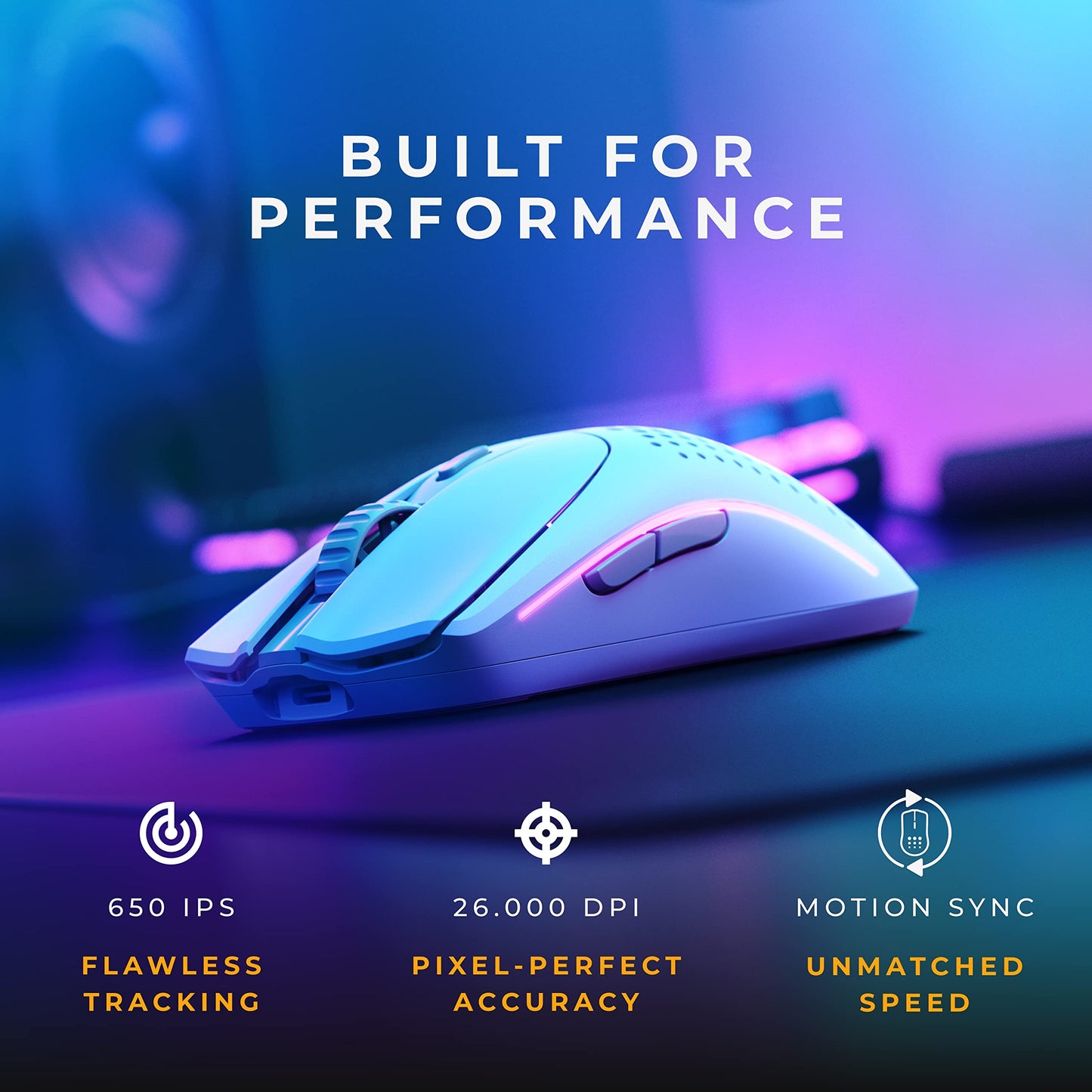 Glorious Model O 2: Wireless Gaming Mouse (White) Triple Mode: 2.4GHz, Bluetooth, USB-C, 26K DPI Sensor, 210h Battery Life, 6 Programmable Buttons, Gaming Accessories for PC, Laptop, Mac