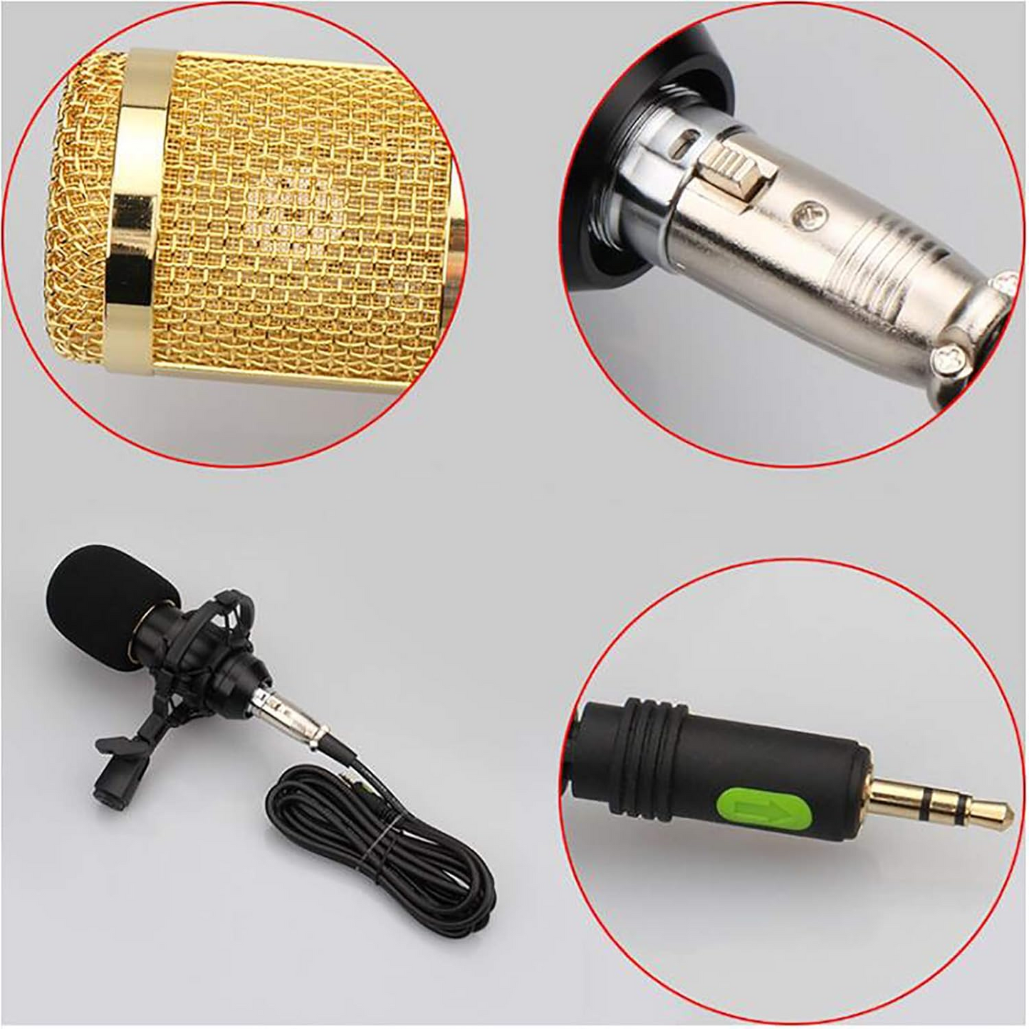 V8 Condenser Microphone Bundle with BM-800 Live Sound Card, Mini Sound Mixer Board with Multiple Sound Effects, Adjustable Mic Suspension Scissor Arm, Metal Shock Mount and Double-Layer Pop Filter