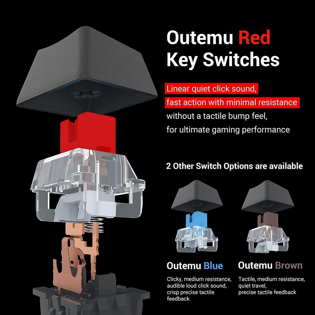 Redragon K552 Kumara 87-Keys Mechanical Gaming Keyboard, Red Key Switches, Anti-Ghosting Keys, Free N-Key Rollover, ABS Material, Wired Connectivity, English Keyboard Layout, Black | K552RGB-1-RED Redragon Keyboards  Gamers Point