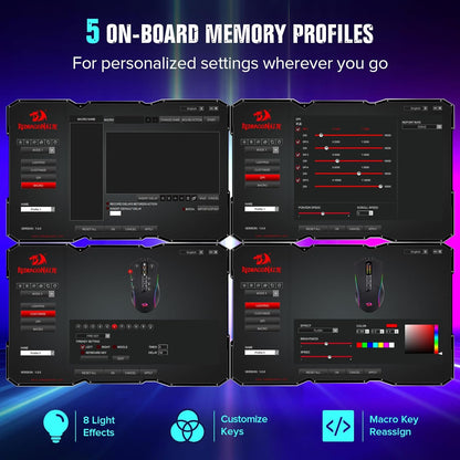 Redragon Gaming Mouse, Wired Gaming Mouse 16,000 DPI Opitacl Sensor, Mouse with Fire Button, Macro Editing Programmable RGB Ergonomic Mouse for Laptap/PC/Mac MOUSE Gamers Point 19.000 