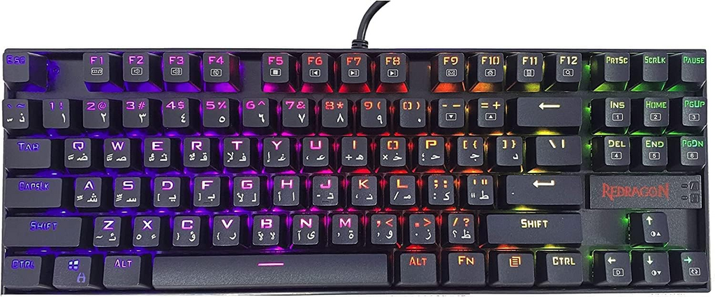 Redragon K552 Kumara 87-Keys Mechanical Gaming Keyboard, Red Key Switches, Anti-Ghosting Keys, Free N-Key Rollover, ABS Material, Wired Connectivity, English Keyboard Layout, Black | K552RGB-1-RED Redragon Keyboards  Gamers Point