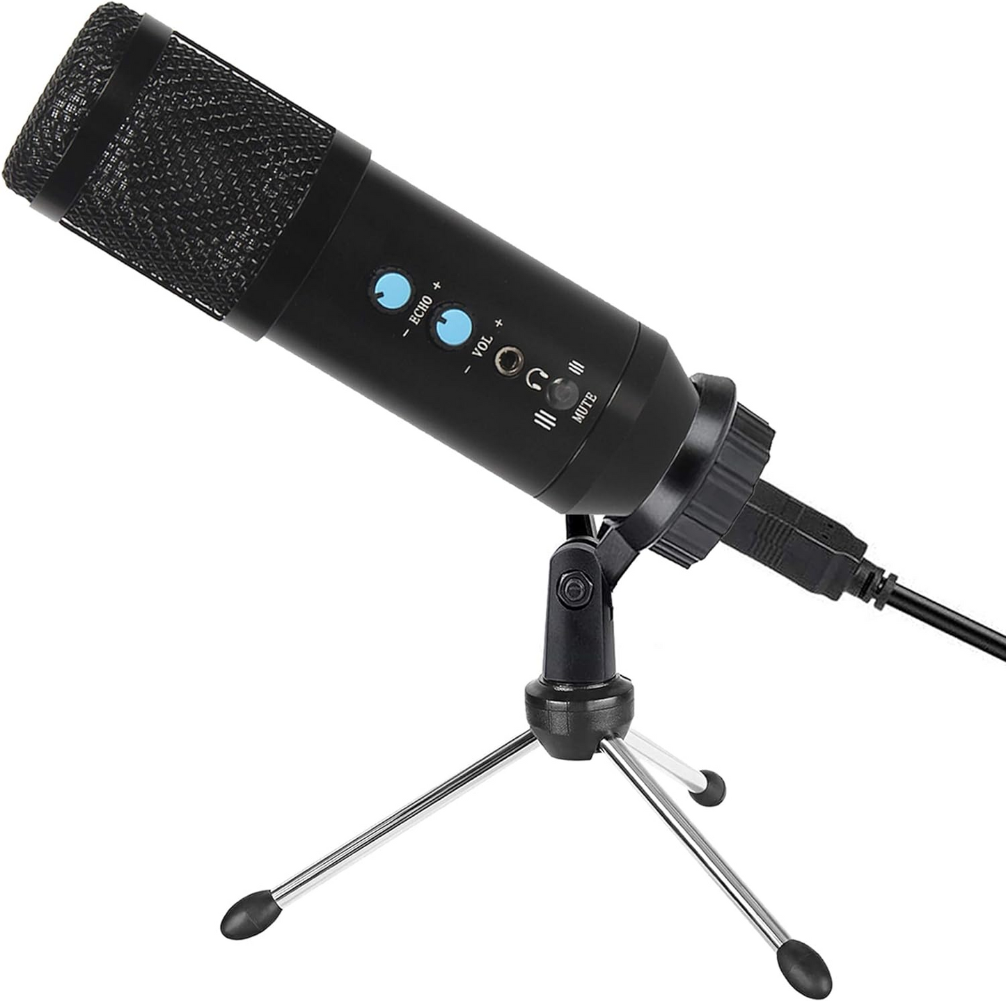 Upgraded USB Microphone for Computer, Mic for Gaming, Podcast, LiveStreaming, YouTube Recording, Karaoke on PC, Plug & Play, with Adjustable Metal Tripod Stand, for Windows macOS, Ideal for Gift