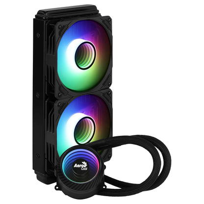 Aerocool MIRAGEL240, CPU Liquid  W ATERCooling, 2 ARGB Fans 12cm, TDP 400W, Black BAHRAIN Water Cooling Systems Gamers Point 45.000 