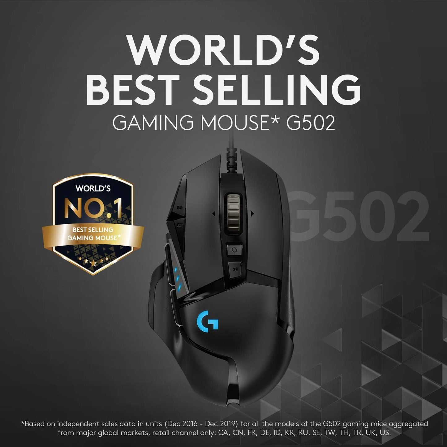 Logitech G502 HERO High Performance Wired Gaming Mouse, HERO 25K Sensor, 25,600 DPI, RGB, Adjustable Weights, 11 Programmable Buttons