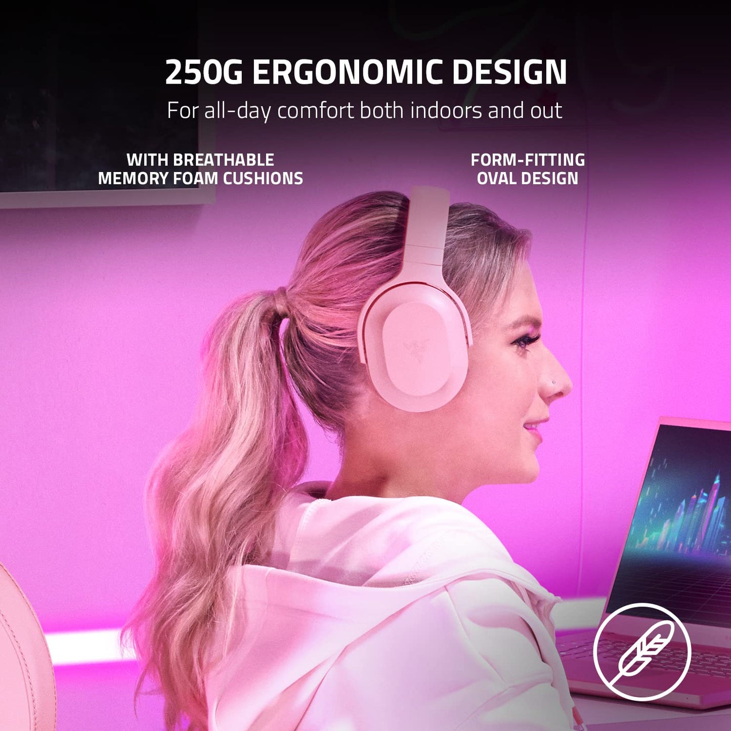 Razer Barracuda X Wireless Gaming & Mobile Headset (PC, Playstation, Switch, Android, iOS): 2.4GHz Wireless + Bluetooth - Lightweight - 40mm Drivers - Detachable Mic - 50 Hr Battery - Quartz Pink MP HEADSET Gamers Point 51.000 