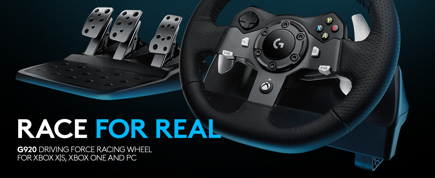 Logitech G920 Driving Force Racing Wheel and Floor Pedals, for Xbox Series X|S, Xbox One, PC, Mac - Black G Gamers Point 129.000 