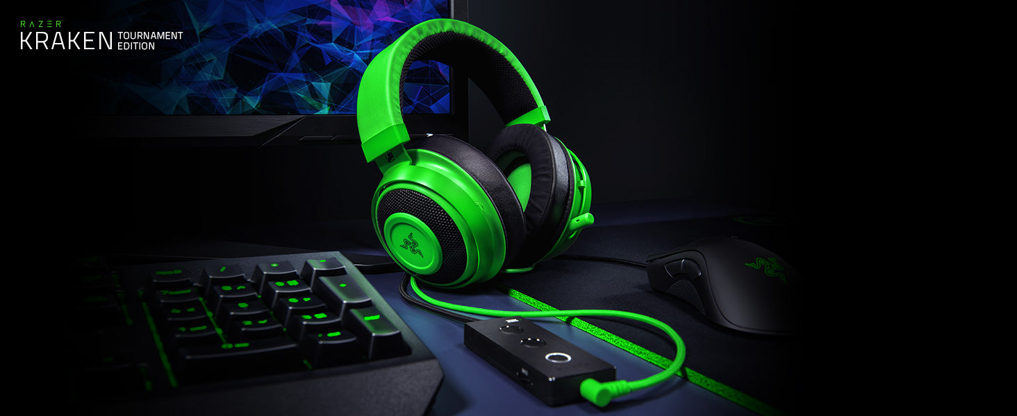 Razer Kraken Tournament Edition THX 7.1 Surround Sound Gaming Headset: Retractable Noise Cancelling Mic - USB DAC -  For PC, PS4, PS5, Nintendo Switch, Xbox One, Xbox Series X & S, Mobile – Black MP HEADSET Gamers Point 62.000 