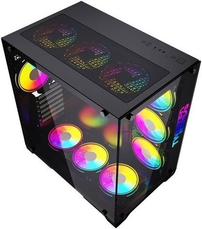 Twisted Minds Bullet-07 Mid Tempered Glass Mid Tower ATX Gaming PC Case, Pre Installed 4x 120mm ARGB Fans, Up to 360mm AIO, 3.5″ HDD* 2 + 2.5″ SSD* 2