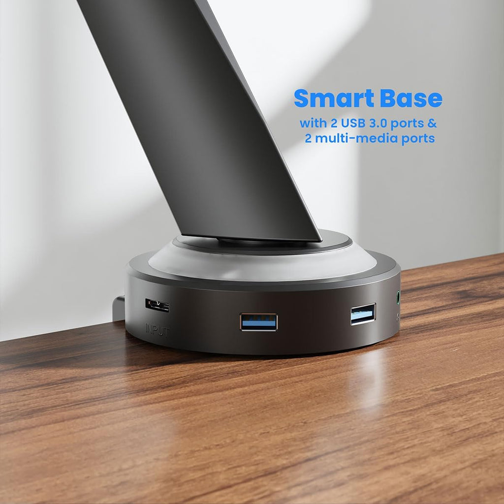 Twisted Minds 17"-32" Single Monitor Pro Gaming Rgb Desk Mount - AdJustable Die-Cast Aluminum Gas Spring With Usb 3.0- Vesa/C-Clamp/Grommet/Cable Management Twisted Minds Twisted Mind Single RGB Monitor Mount  Gamers Point