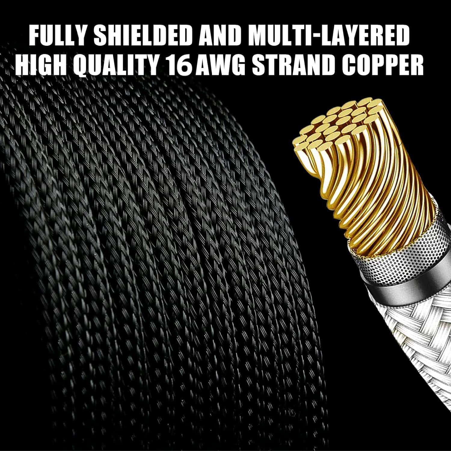 ACE Sleeved Extension Cables Nylon Braided 16AWG 30cm Set