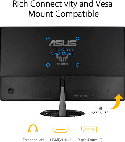 ASUS TUF VG249Q1R 24" 24inch Full HD Monitor IPS, 165Hz Flat Gaming Monitor - Now Buy From Gamers Point Store Arad With Best Discounted Price Call Us Now +973-36820393 Delivery available to all bahrain Full HD Gamers Point 95.000 