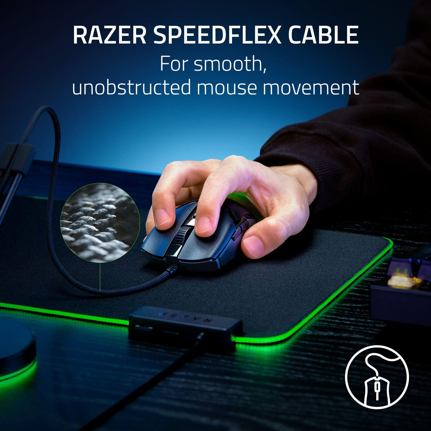 Razer Cobra Gaming Mouse: 58g, Gen-3 Optical Switches, Chroma RGB Lighting, 8500 DPI Sensor, PTFE Feet, Speedflex Cable - Black