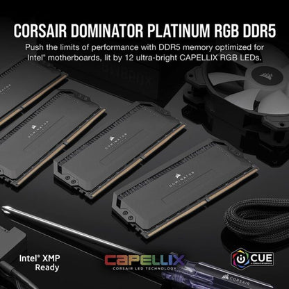 CORSAIR DOMINATOR PLATINUM RGB DDR5 RAM 64GB (4x16GB) DDR5 6400MHz - BAHRAIN RAM Gamers Point 126.000 