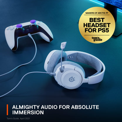 SteelSeries Arctis Nova 1P Multi-System Gaming Headset — Hi-Fi Drivers — 360° Spatial Audio — Comfort Design — Durable — Lightweight — Noise-Cancelling Mic — PS5/PS4, PC, Xbox, Switch - White MP HEADSET Gamers Point 39.000 