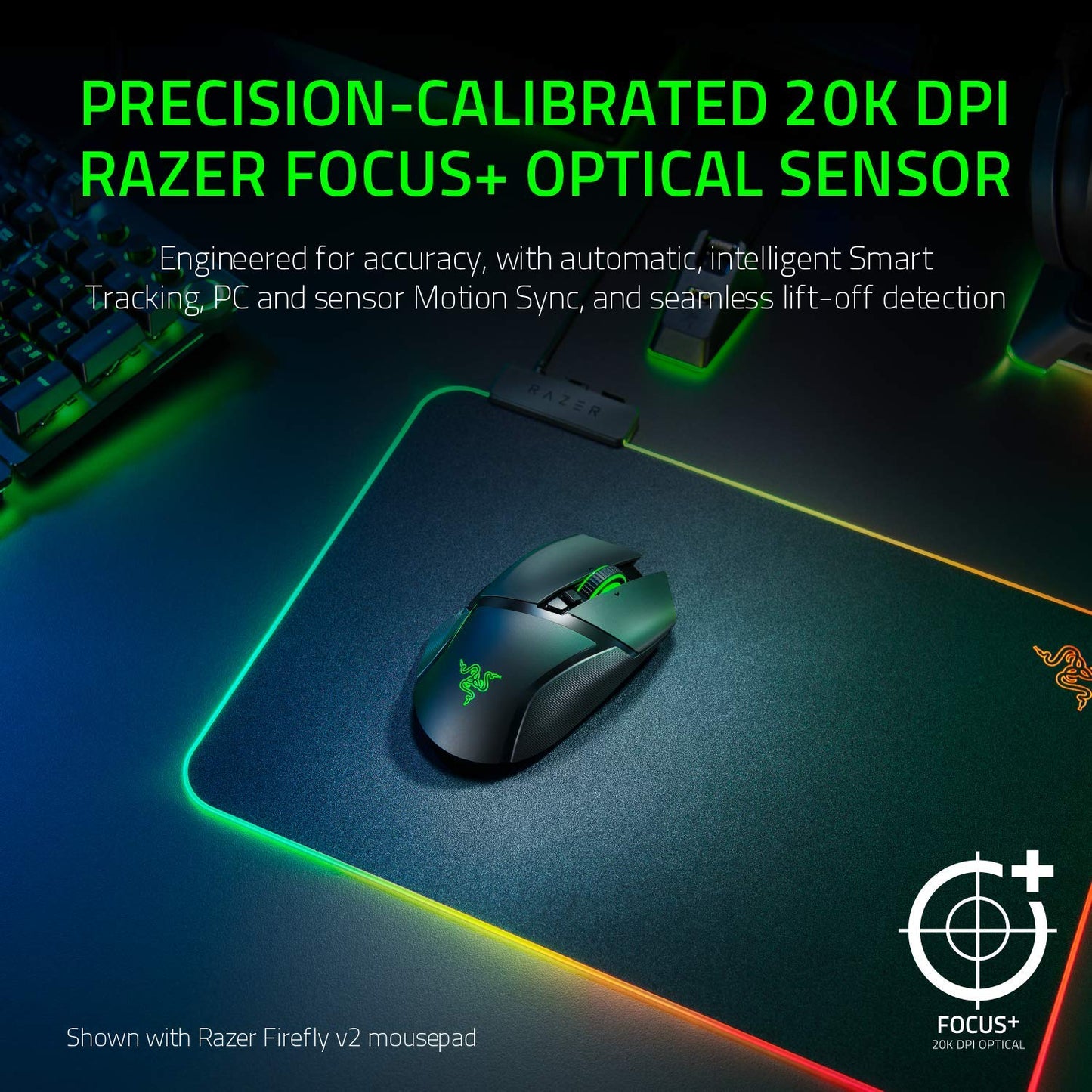 Razer Basilisk Ultimate HyperSpeed Wireless Gaming Mouse: Fastest Gaming Mouse Switch, 20K DPI Optical Sensor, Chroma RGB Lighting, 11 Programmable Buttons, 100 Hr Battery, Classic Black