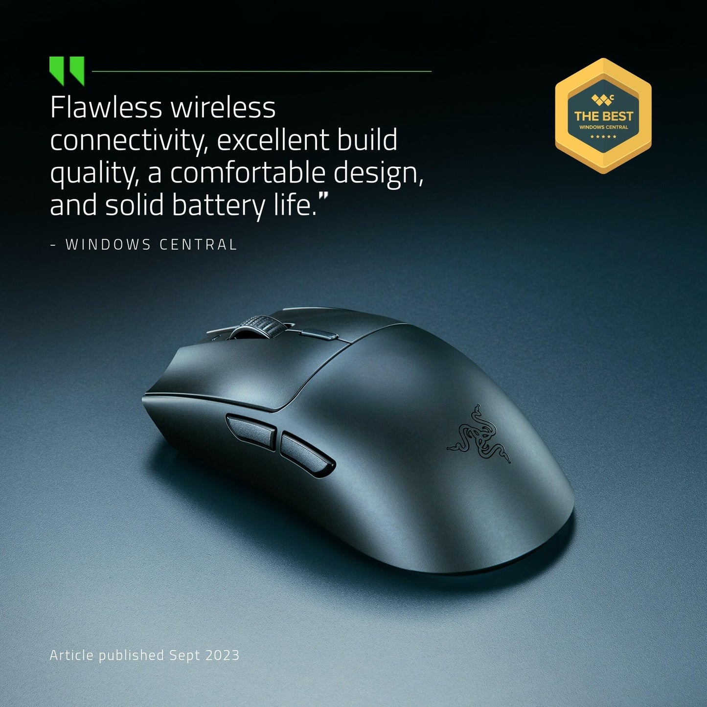 Razer Viper V3 HyperSpeed Wireless Esports Gaming Mouse: 82g Lightweight Design - 30K DPI Optical Sensor - Up to 280 Hr Battery Life - HyperSpeed Wireless - Mechanical Switches Gen-2 - Classic Black