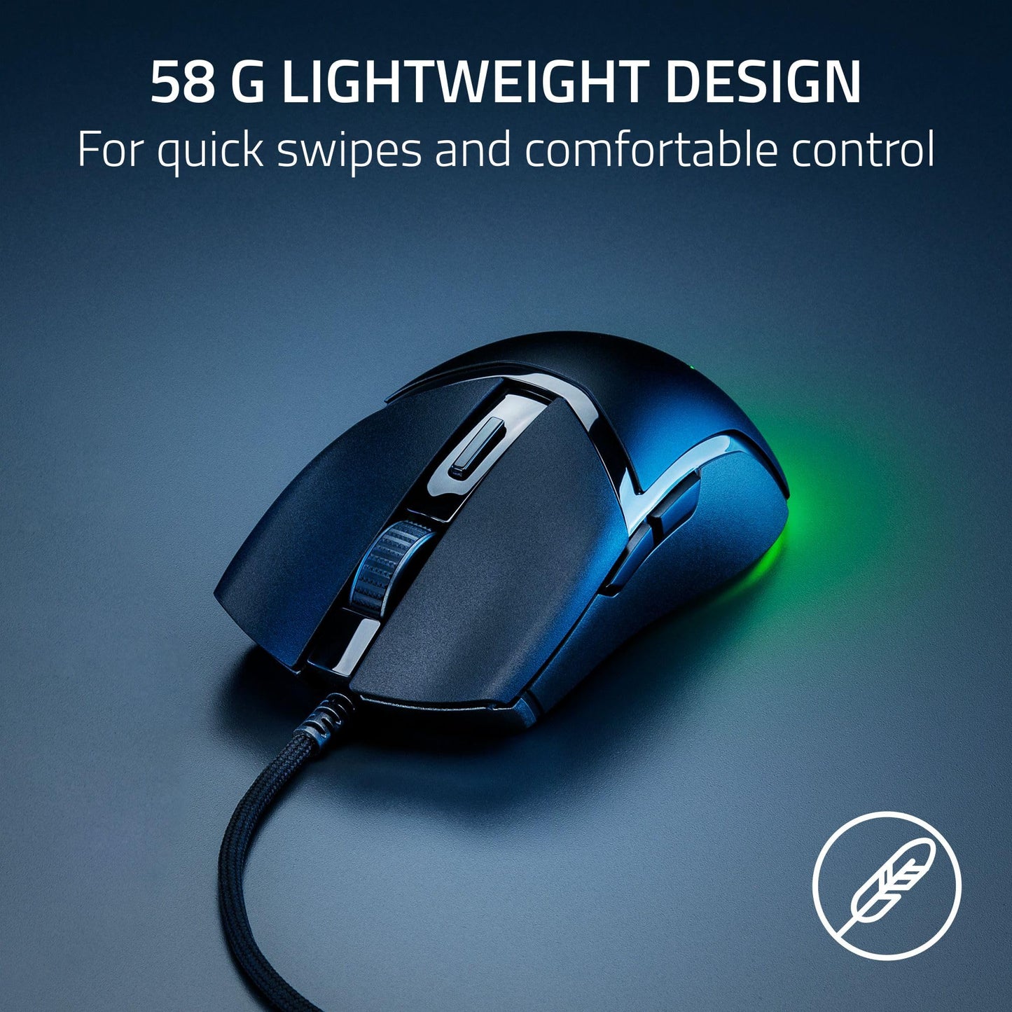 Razer Cobra Gaming Mouse: 58g, Gen-3 Optical Switches, Chroma RGB Lighting, 8500 DPI Sensor, PTFE Feet, Speedflex Cable - Black