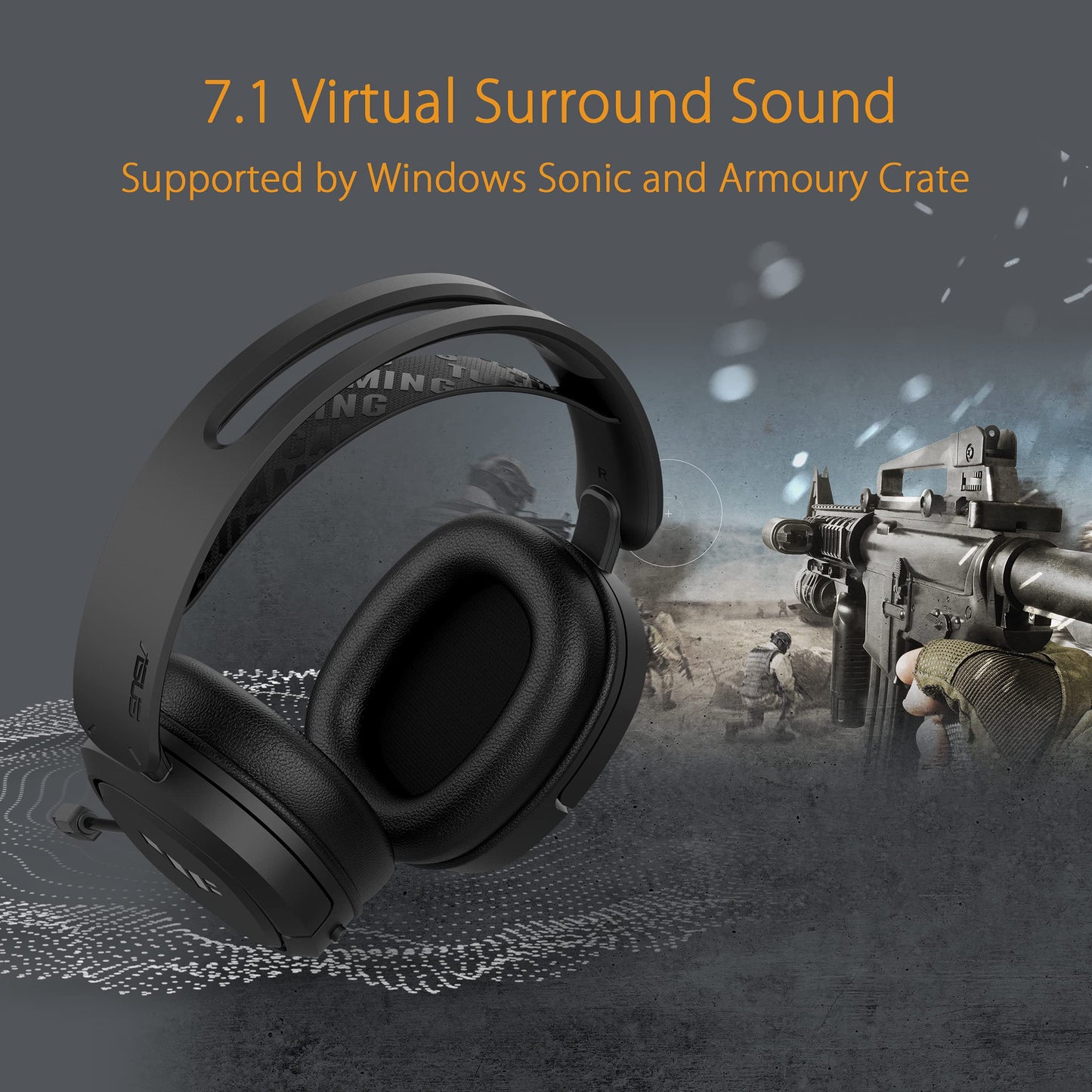 ASUS TUF Gaming H1 Wireless Headset | Discord Certified Mic, 7.1 Surround Sound, 40mm Drivers, 2.4GHz, USB-C, Lightweight, 15 Hour Battery Life, for PC, Mac, Switch, Mobile Devices, PS4, PS5 - Black MP HEADSET Gamers Point 55.000 