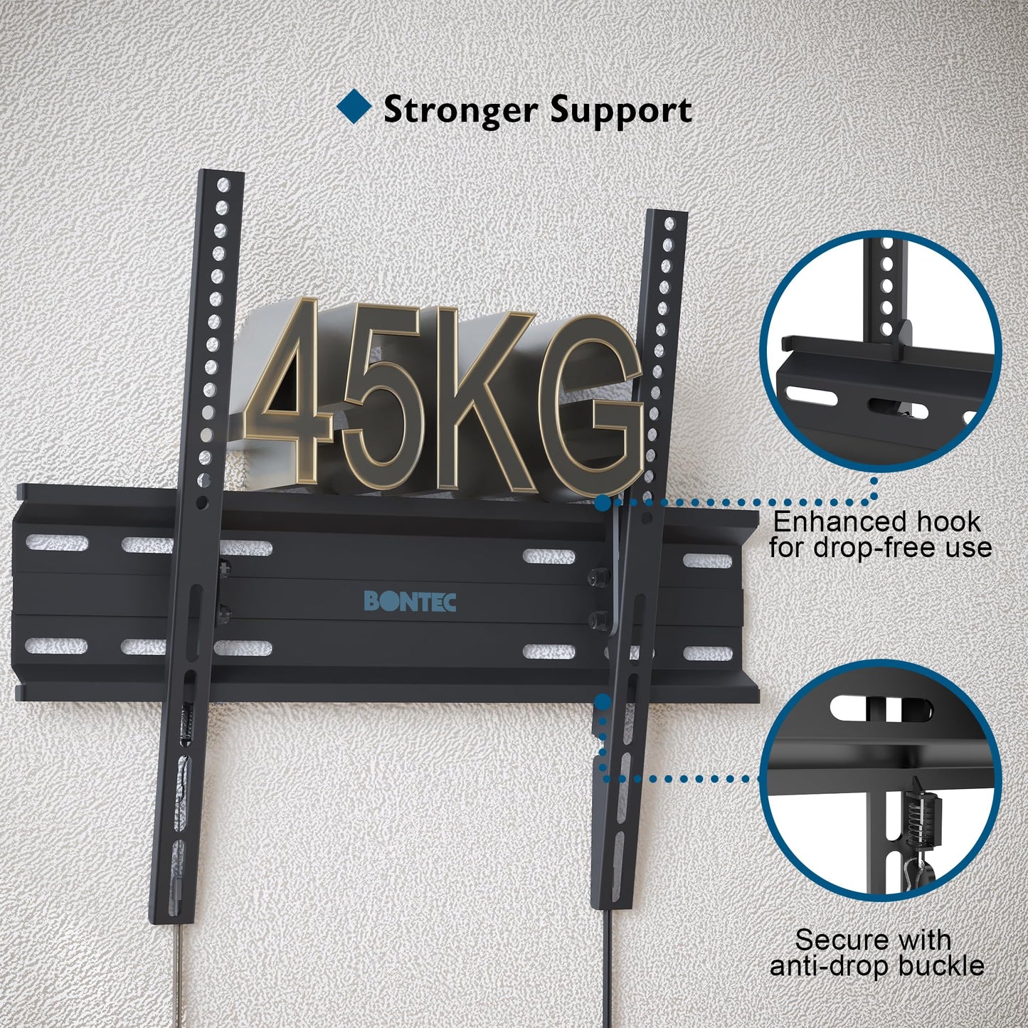 HEAVY DUTY Ultra Slim TV Wall Bracket, Tilting TV Wall Mount for 23-60 Inch TVs, Low Profile TV Bracket, Max VESA 400x400mm, Holds Up to 45kg, Spring Locking System,IN BAHRAIN TV Wall & Ceiling Mounts Gamers Point 14.990 