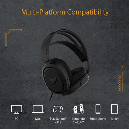 ASUS TUF Gaming H1 Wireless Headset | Discord Certified Mic, 7.1 Surround Sound, 40mm Drivers, 2.4GHz, USB-C, Lightweight, 15 Hour Battery Life, for PC, Mac, Switch, Mobile Devices, PS4, PS5 - Black MP HEADSET Gamers Point 55.000 