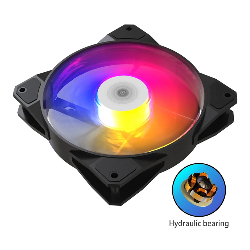 Aigo Pado P16 RGB Silent Fan 120mm Computer Case Water Cooling Large 4Pin CPU Cooler 12cm PC Case Fan Color Lighting ventilador - BAHRAIN