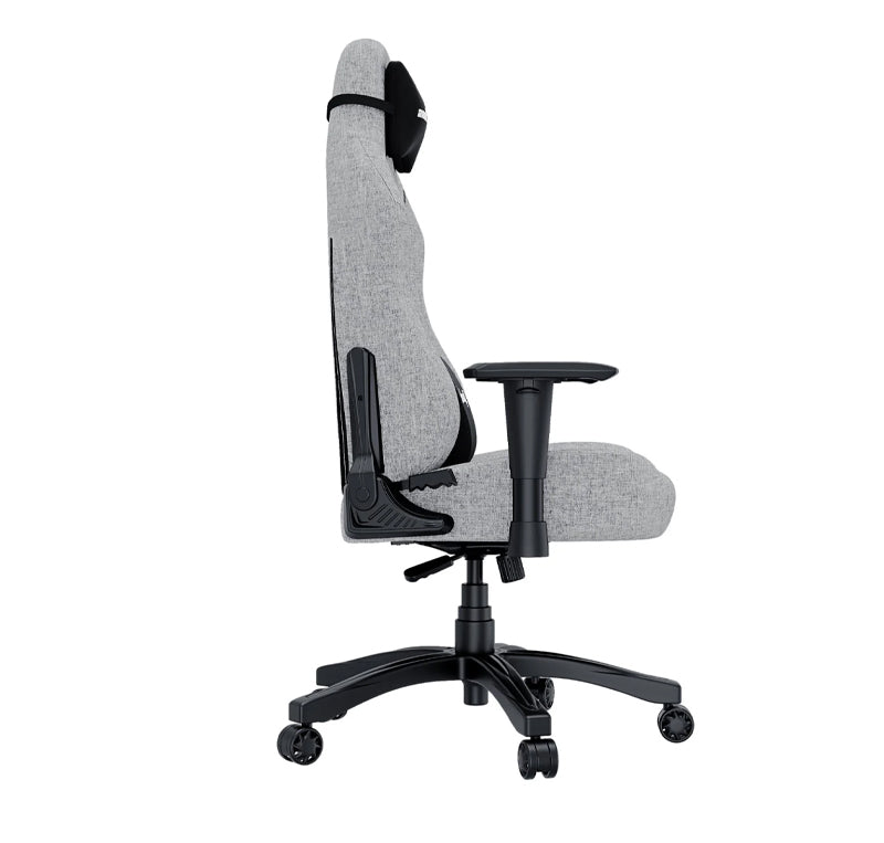 AndaSeat Luna series Premium Gaming Chair Fabric Grey L size, Fabric, Armrest: 2D, common seat tray, 100% steel framework M Size lumbar pillow, small headrest pillow, 60mm casters, black nylon base - Grey - AD18-44-G-F.ME