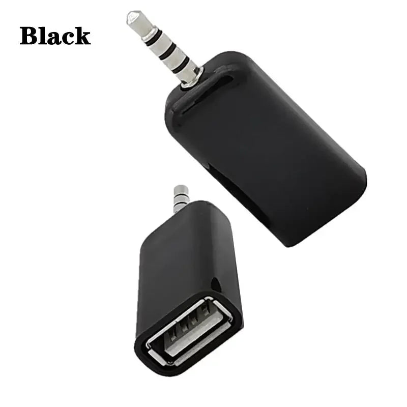 Car Aux USB A Female To DC3.5mm Male USB Drive To Connect CD Player Audio Car Audio Head USB AF/DC3.5mm MP5 Adapter Black/Whit - BAHRAIN CONNECTOR Gamers Point 3.900 