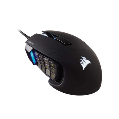 Corsair Scimitar RGB Elite, MOBA/MMO Gaming Mouse, Black, Backlit RGB LED, 18000 DPI, Optical