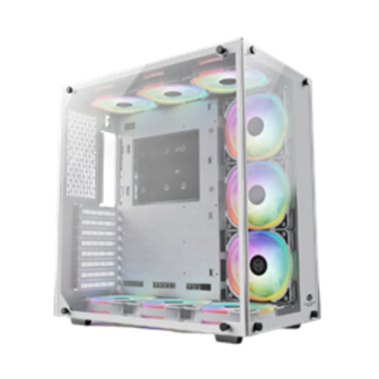Custom PC Fortress White Computer Case (Without Fans) CP Case  Gamers Point