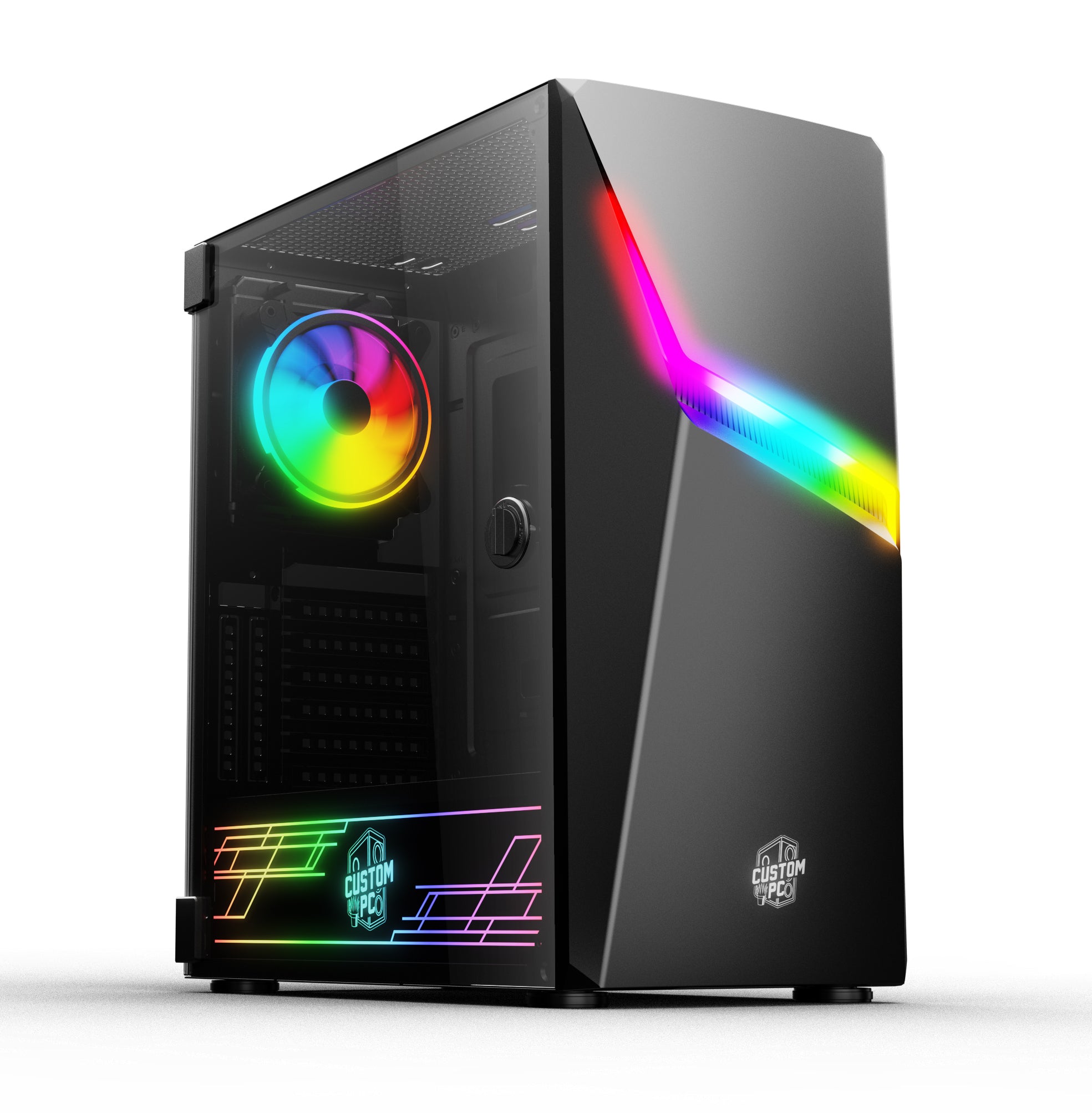 Custom PC Warrior RGB Computer Case (1*120mm ARGB Fan + 2*120mm Fan) CP Case  Gamers Point