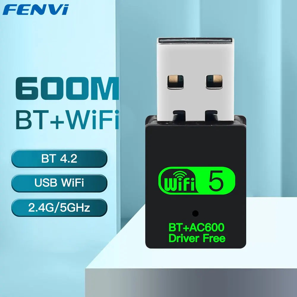 FENVI 600Mbps USB WiFi Bluetooth Adapter 2in1 Dongle Dual Band 2.4G 5GHz USB Wi-Fi 5 Network Wireless Wlan Receiver DRIVER FREE - bahrain