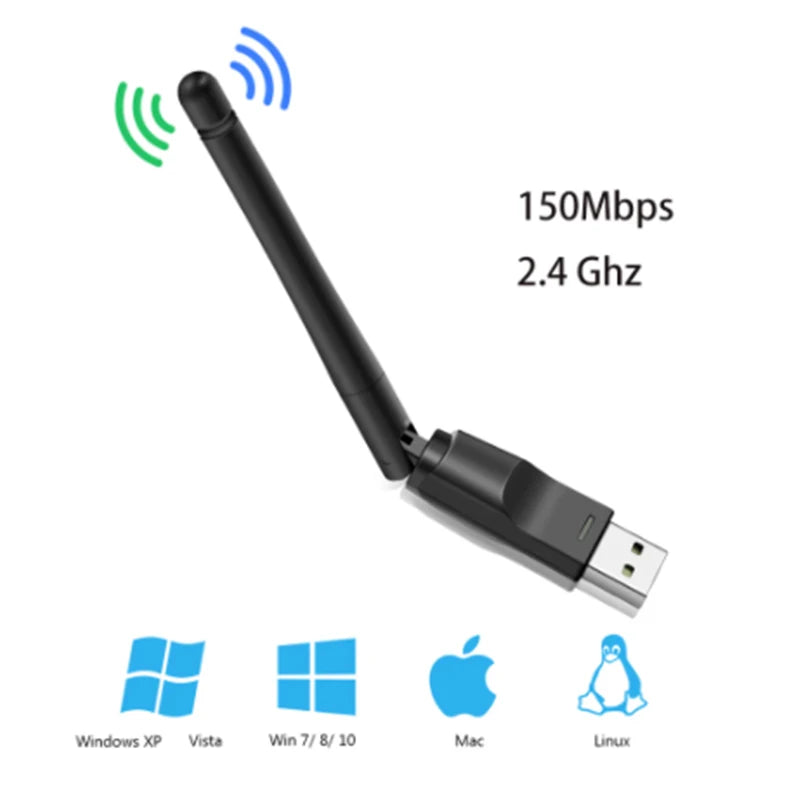 For Android network card MT7601 Chipset 150Mbps USB 2.0 WiFi Adapter 802.11 B/G/N LAN Ethernet Wifi Dongle ForPC Desktop Laptop - bahrain  Gamers Point 7.000 