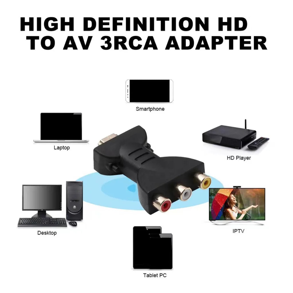 HD 1080P RCA AV To HDMI-compatible Composite Adapter Converter AV2HD Audio Video Cable HD TO AV with USB Cable for HD TV BOX - BAHRAIN CONNECTOR Gamers Point 5.000 