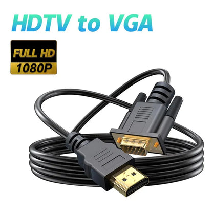 Hdmi Vga Cable Adapter 3.5mm Audio Cord - Hdmi Male Vga 1080p 60hz Cable Adapter - BAHRAIN CABLE Gamers Point 5.000 