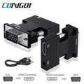 HDMI-compatible to VGA Adapter with 3.5mm Audio Cable For PC Laptop TV Box Projector HD 1080P VGA to HDMI-compatible Converter - bahrain congdi connector  Gamers Point
