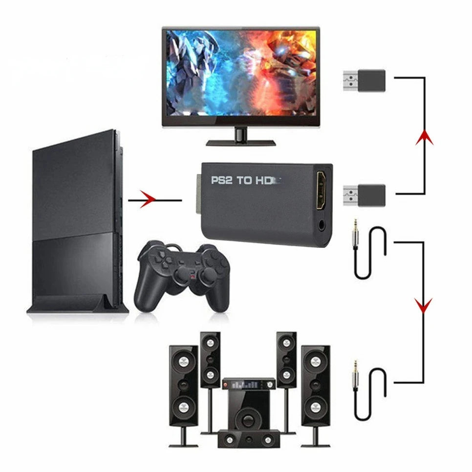 Hdmi To Ps2 Compatible Converter Adapter Audio And Video With 3.5mm Audio Cable Supports Pc All Ps2 480i 480p 576i Display Modes - BAHRAIN CONNECTOR Gamers Point 5.000 