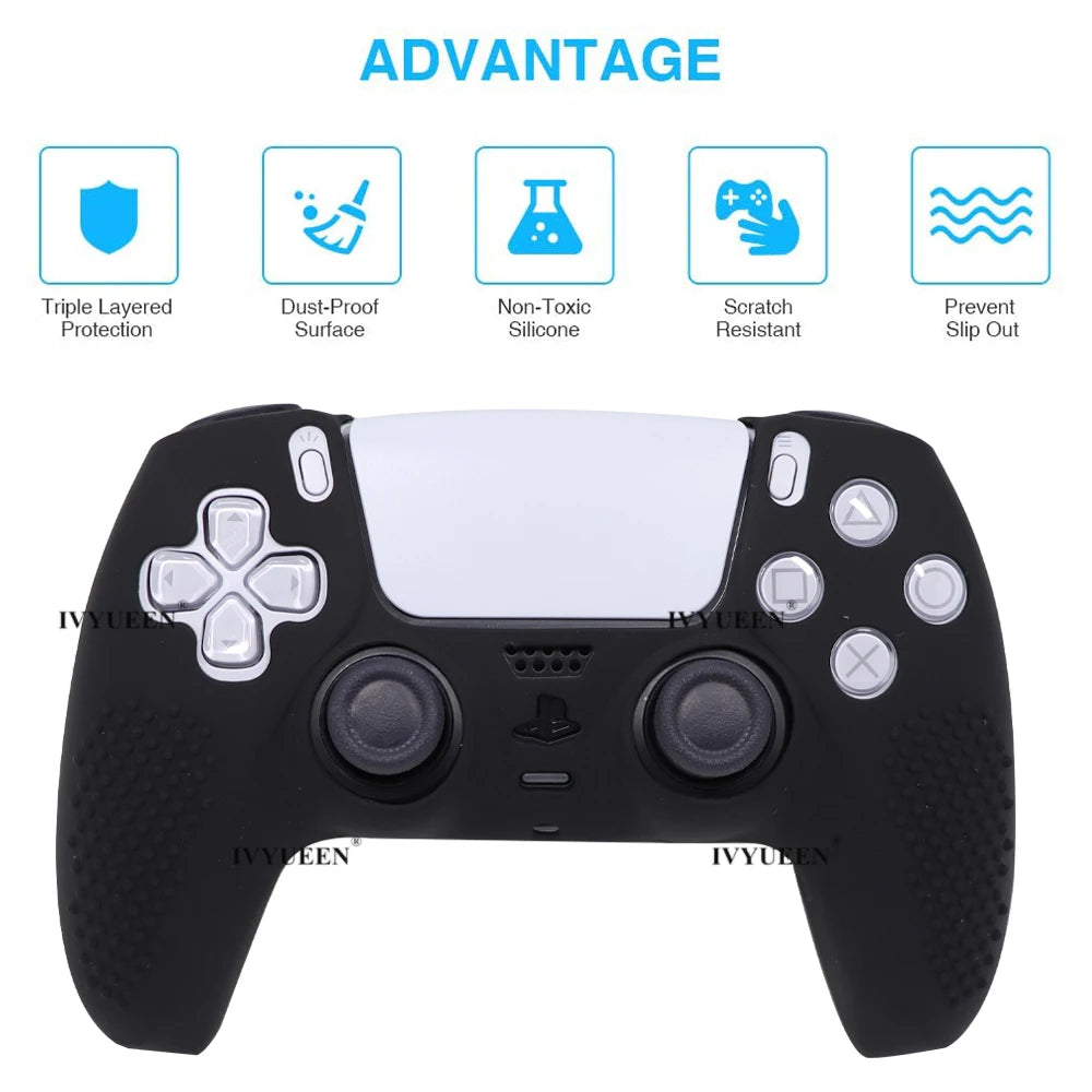 IVYUEEN Studded Protective Cover Skin for PlayStation 5 DualSense PS5 Controller Silicone Gamepad Case ThumbSticks Grips - AliExpress 44  Gamers Point 2.800 