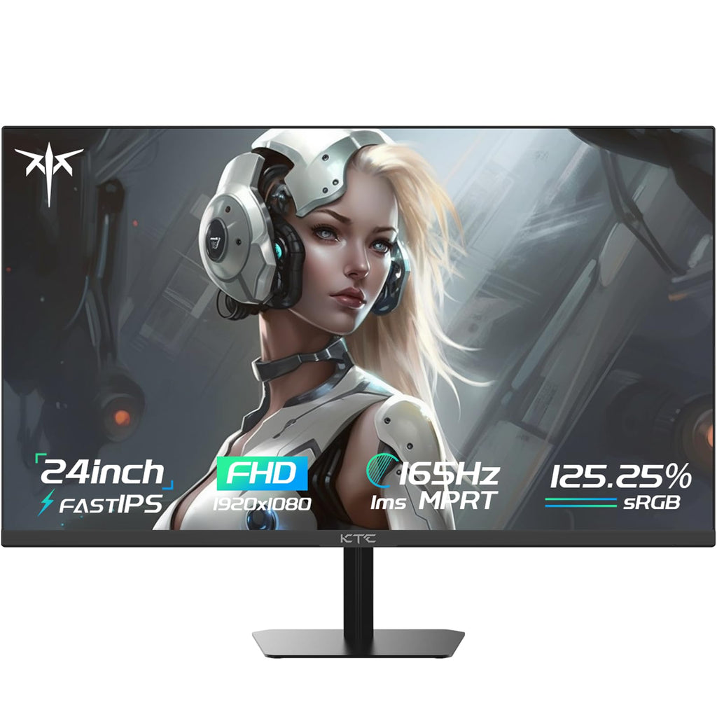 KTC Gaming Monitor “H24T09P” 24 Inch Gaming Monitor FHD 1080P Fast IPS 165Hz, 125% sRGB 1ms HDR Zero-Frame Computer Monitor, HDMI 2.0, DisplayPort 1.4, FreeSync & G-Sync, Tilt, VESA Compatible, Eye Care KTC Monitor  Gamers Point