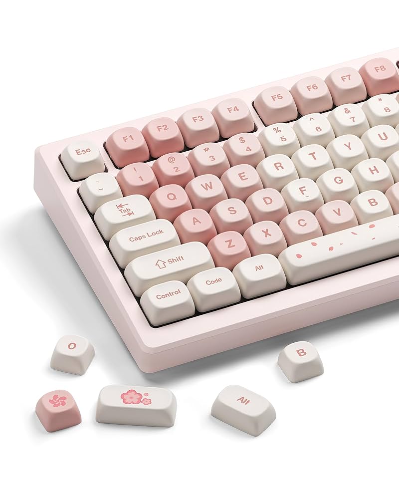 Key Caps White Pink AJAZZ Accessories  Gamers Point