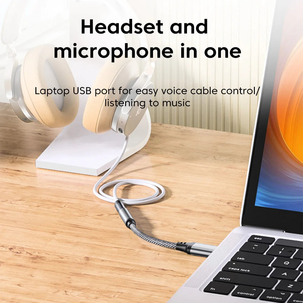 OLAF USB to 3.5mm Jack Female Audio Cable Adapter USB to Aux Converter Headphones Mic External Sound Card Adapters For PC Laptop - BAHRAIN CONNECTOR Gamers Point 7.500 