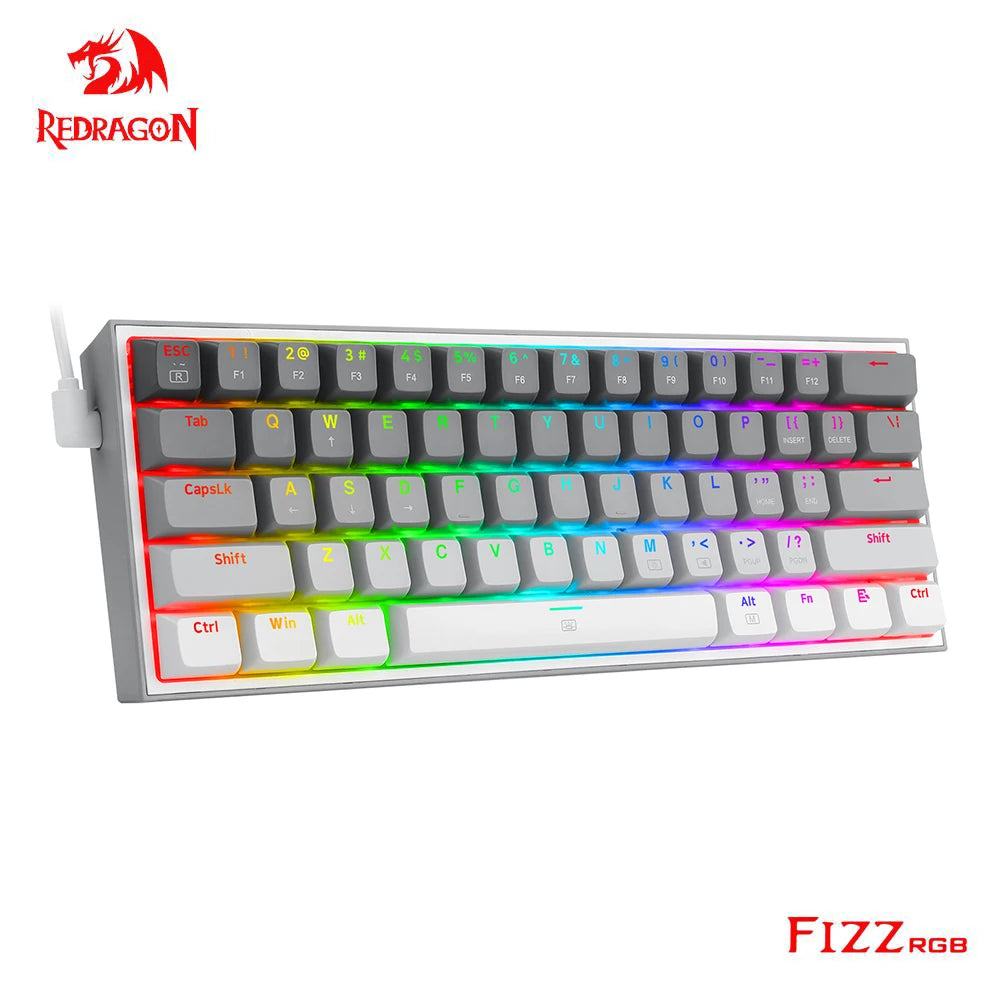 REDRAGON Fizz K617 RGB USB Mini Mechanical Gaming Wired Keyboard Red Switch 60%