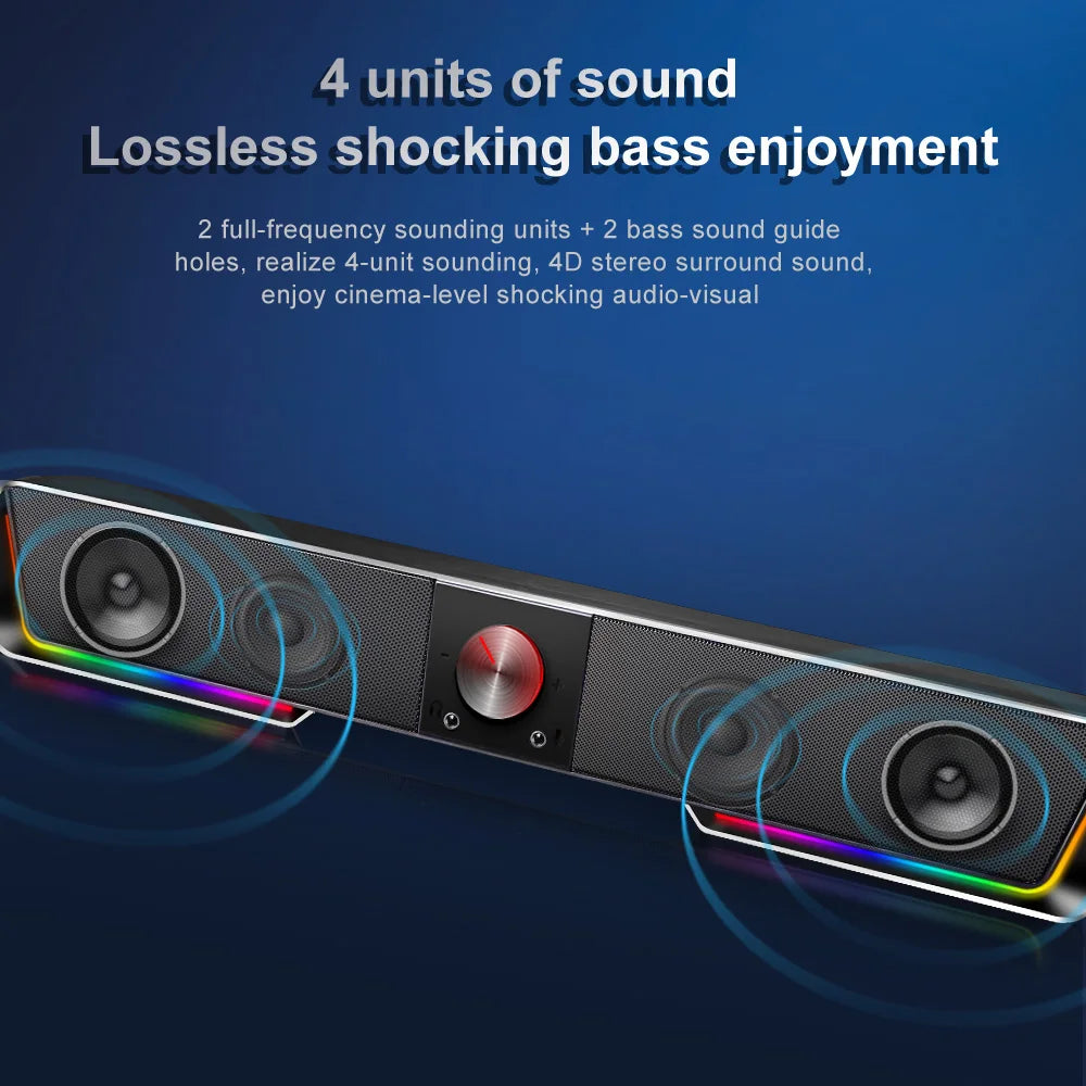 REDRAGON GS570 Darknets Support Bluetooth Wireless aux 3.5 surround RGB speakers column sound bar for computer PC loudspeakers - bahrain